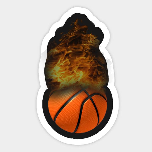 Fire Basketball Sticker by Skymann